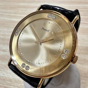 ピアジェ PIAGET 金無垢 手巻き 腕時計 8P ダイヤモンド K18YG イエローゴールド 総重量 32.3ｇ 稼働品【17036