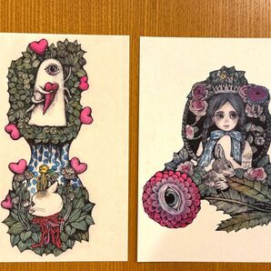 ボリス雑貨店 ポストカード ひとつめちゃん 眼花ちゃん かんむりとうさぎ ヒグチユウコさん Postcards