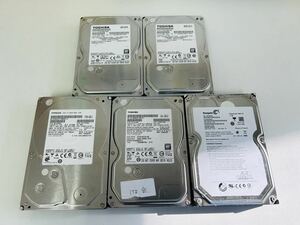 ☆ Seagate TOSHIBA HITACHI HDD SATA 3.5インチ CrystalDiskInfo異常 注意 判定 ハードディスク 1TB 5台 まとめ SA-0104d80 ☆