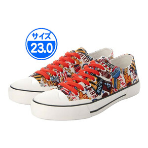 [ new goods unused ]23556 canvas sneakers multi red 23.0cm red 