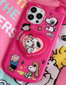 新品未使用 iphone15用 スマホケース スヌーピー ミラーつき snoopy