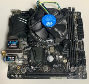 【中古/ICチップ剥がれ等】ASRock B365M-ITX/ac Wifi・CPUクーラー有 付属品無し ボタン電池部品無し / Mini-ITX LGA1151