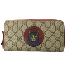 GUCCI グッチ ミスティックキャット GGスプリーム 長財布 猫 ラウンドファスナー 499382 496334_画像1