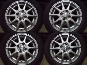 1314　未使用スタッドレス中古アルミ4本セット　23年製 GIZ2 155/65R14 KRAIT Ⅱ 4.5J +45 100　タント等軽自動車