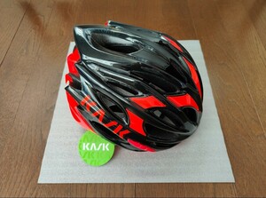 新品 未使用 イタリア製 KASK MOJITO カスク モヒート Sサイズ (48cm-56cm) ブラック/オレンジ ロードバイク ヘルメット 