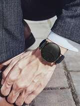 腕時計 メンズ セット レザーベルト クォーツ時計 ビジネス メンズファッション アクセサリーセット 腕時計 ネックレス ブレスレ_画像2