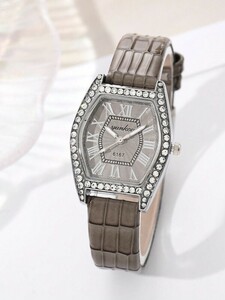 腕時計 レディース クォーツ ローマ数字腕時計 レザーバンド クオーツ式 バレル型 可愛い アクセサリー レディース用