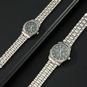 腕時計 ペアウォッチ ステンレススチール製カップル腕時計 防水 デートプレゼント 手巻き 2個セット（男女兼用）の画像2