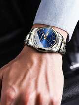 腕時計 メンズ クォーツ メンズ腕時計 高級感あり カレンダー クオーツ電波時計 ビジネス・カジュアルに最適_画像2