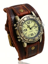 腕時計 メンズ クォーツ パンクレトロ風 レザーウォッチ 腕時計 ヒップホップ風ブレスレット ギフトに最適_画像3
