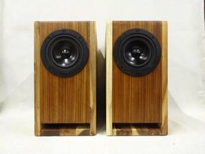 ADB10H-OM1★Hand Made SP / アカシア集成材 + オバンコール無垢材　ダブルバスレフエンクロージャー(7.4L) ＆ MarkAudio 4in FRユニット