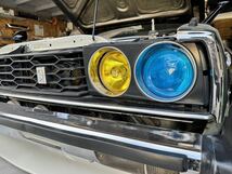 丸目レンズカバー 当時物風 ハコスカ ケンメリ セリカ ジャパン GTO KP マーク2 117クーペ YAC ブルー 510 330 ヘッドライト ジェミニ_画像6