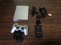 SONY PlayStation2 PS2 Slim Silver console SCPH-79000 controller tested ソニー プレステ2 スリム 本体 セット 動作確認済 C849_画像2