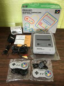 Nintendo Super Famicom console 2controllers w/box tested 任天堂 スーパーファミコン 本体1台 コントローラ2台 セット 動作確認済 D155