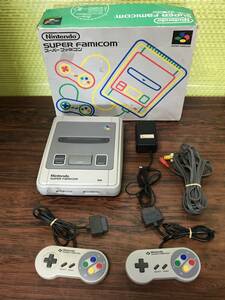 Nintendo Super Famicom console 2controllers w/box tested 任天堂 スーパーファミコン 本体1台 コントローラ2台 セット 動作確認済 D156