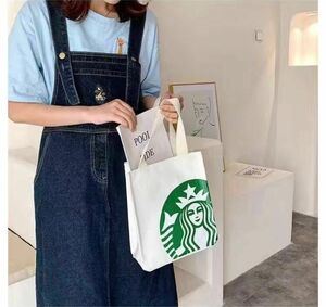 スターバックス トートバッグ　スタバ　海外限定　ホワイト　白　 STARBUCKS