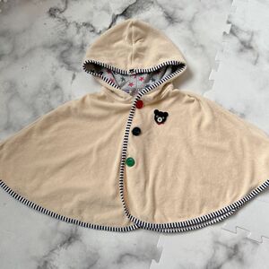 ミキハウス　ポンチョ　アウター　mikihouse 70 80 90 くま　子ども服　ベビー　ベビー服