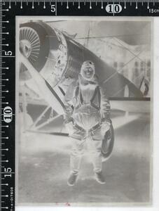 飛行機写真ネガ 硝子乾板1枚　 飛行第四連隊の乙式一型偵察機　部隊マークあり　戦前陸軍航空隊　サルムソン