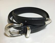 Chrome Hearts 1.0 3PC NARROW BELT 36 BLACK クロムハーツ ホースシュー horse shoe ナロー レザー ベルト LEATHER ブラック silver 925_画像1