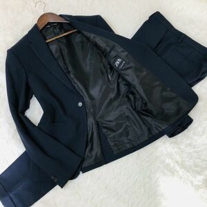 ザラ　ZARA　スーツ　セットアップ　テーラードジャケット　M　ネイビー　ストレッチ　センターベンド　総裏　ブレザー　メンズ