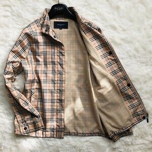 バーバリーゴルフ　BURBERRY GOLF　ジャケット　ノバチェック　M　ベージュ　ブルゾン　アウター　ポリエステル　ジャンパー