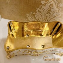 ヨーロッパ 高級 ティッシュボックス ティッシュケース ロココ調 北欧 猫足 高級感 金 白 黄金 ホワイト ゴールド 薔薇_画像5