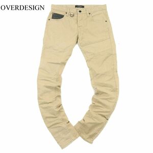 OVERDESIGN オーバーデザイン 通年 切替 ストレッチ★ チノ スキニー パンツ Sz.30　メンズ ベージュ 日本製　A3B05896_C#R