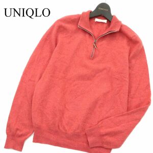 UNIQLO ユニクロ 秋冬 カシミヤ100％★ ハーフジップ ニット セーター Sz.M　メンズ　A3T15387_C#K