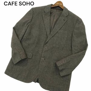 CAFE SOHO カフェソーホー 秋冬 総裏 ウール ツイード ヘリンボーン★ テーラード ジャケット Sz.BB4　メンズ　A3T15445_C#N