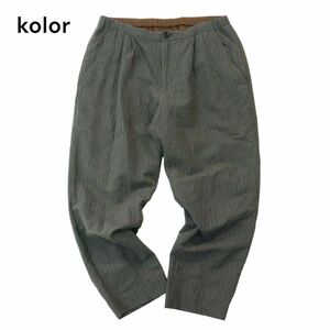 kolor カラー 秋冬 モヘヤ混★ ストライプ ワイド テーパード パンツ Sz.1　メンズ グレー 日本製　A3B05957_C#Q