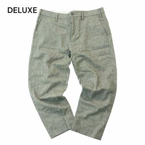 DELUXE デラックス 秋冬 ウール★ ストレッチ アンクル テーパード トラウザー パンツ Sz.L　メンズ グレー 日本製　A3B05956_C#Q