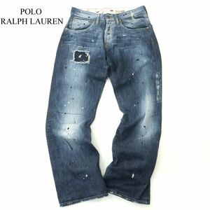 POLO RALPH LAUREN Polo Ralph Lauren crash & repair & paint processing * Denim pants jeans Sz.28 men's A4B00099_1#R