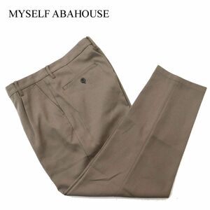 MYSELF ABAHOUSE マイセルフ アバハウス 通年 ポリウーリー★ ツイル ワンタック スタプレ スラックス パンツ Sz.48　メンズ　A4B00062_1#R