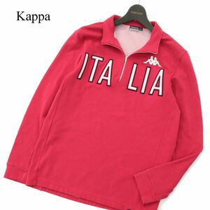Kappa GOLF Kappa Golf Logo вышивка * ITALIA Logo дезодорация . вода скорость . обратная сторона ворсистый половина Zip рубашка-поло Sz.L мужской сделано в Японии A4T00177_1#E