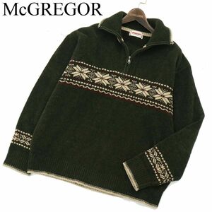 McGREGOR マクレガー 秋冬 ノルディック柄★ ハーフジップ ニット セーター Sz.L　メンズ　A4T00400_1#K