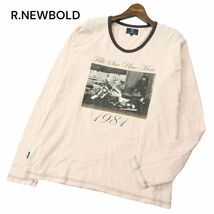 R.NEWBOLD ポールスミス 通年 バイク ガール フォト プリント★ 長袖 カットソー ロンTシャツ Sz.XL　メンズ 大きいサイズ　A4T00479_1#F_画像1