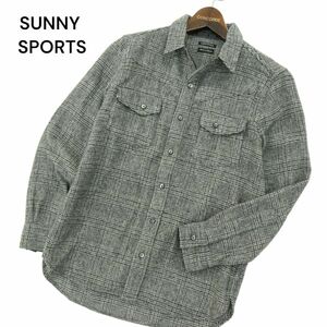 SUNNY SPORTS サニースポーツ 秋冬 ウール★ 長袖 ウエスタン グレンチェック ネル シャツ Sz.S位　メンズ グレー 日本製　A4T00463_1#B