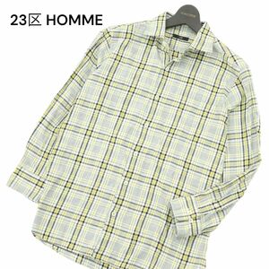 23区 HOMME オム 通年★ 長袖 チェック シャツ Sz.48　メンズ　A4T00512_1#C