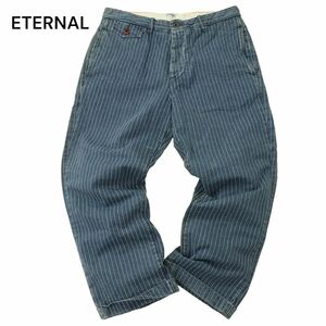 ETERNAL 備中倉敷工房 倉 エターナル USED加工★ ウォバッシュ ストライプ デニム パンツ ジーンズ Sz.30　メンズ 日本製　A4B00255_1#R