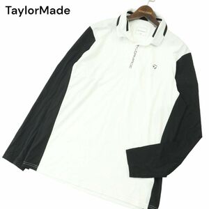 TaylorMade TaylorMade print * switch arm long sleeve stretch polo-shirt Sz.XO men's black large size Golf A4T00732_1#C