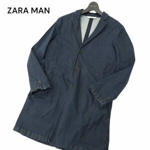 ZARA MAN 1975 ザラ マン 通年★ インディゴ デニム チェスター コート ショップコート Sz.S　メンズ　A4T00663_1#O