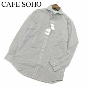 【新品 未使用】 CAFE SOHO カフェソーホー 通年 長袖 BIZ カッタウェイ ギンガム チェック シャツ Sz.L　メンズ　A4T00762_1#C