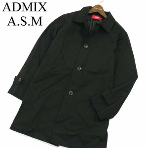 ADMIX A.S.M アトリエサブ メン 通年 春に♪ スプリング コットン ステンカラー コート Sz.50　メンズ 黒 ASM　A4T00768_1#O