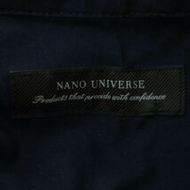 nano universe ナノユニバース 通年 長袖 バンドカラー★ シャツ Sz.M　メンズ ネイビー　A4T00791_1#C_画像5