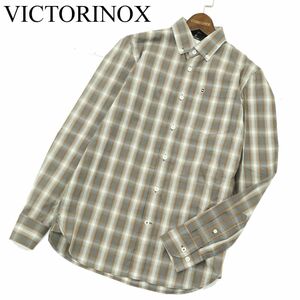 【新品 未使用】 VICTORINOX ビクトリノックス 通年 SLIM FIT ストレッチ 長袖 ボタンダウン チェック シャツ Sz.XS　メンズ　A4T00841_1#C