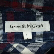 Growth by Grail グロースバイグレイル 通年 ウォッシュ加工★ 長袖 デニム ウエスタン チェック シャツ Sz.L　メンズ　A4T00831_1#C_画像5