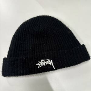 stussy ロゴ刺繍入り ステューシー ニット帽 防寒帽子 ニットキャップ 中古品 現状品 B3239