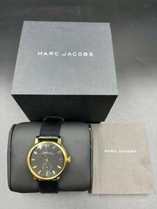 【美品】 MARC BY MARC JACOBS マークジェイコブス 腕時計 MBM1269 レザー ベルト ブラック 黒 箱・説明書付き B3295