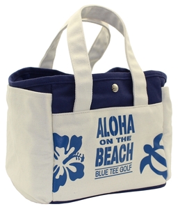 ■1送料無料【ネイビー】ブルーティーゴルフ ALOHA ON THE BEACHラウンドトートバッグ【TT-004】 BLUE TEE GOLF