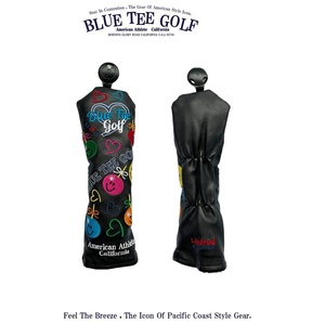 ◎現品処分【ブラック】ブルーティーゴルフ 【ラブ ゴルフ LOVE GOLF】ユーティリティ用ヘッドカバー BLUE TEE GOLF 